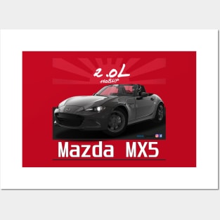 Mazda MX5 ND Black Posters and Art